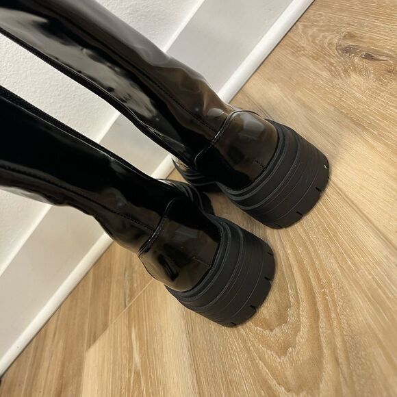 GIANNI BINI Skyscraper Black Lace Up Knee High Boot Size 6 - Picture 6 of 10